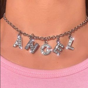 Letter Crystal Necklace Rhinestone Jewelry